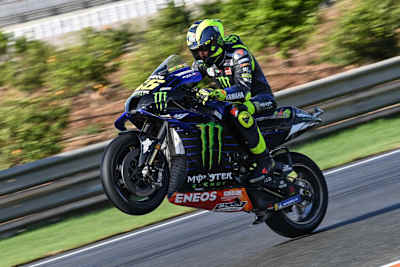 Valentino Rossi war sichtlich froh darüber, wieder auf seiner M1 zu sitzen