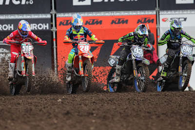 Tom Vialle (#28), Thibault Benistant (#198), Jago Geerts (#98) und Simon Längenfelder (#516)