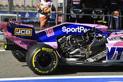 Lance Stroll nach einem kleinen Missgeschick in Belgien 2019