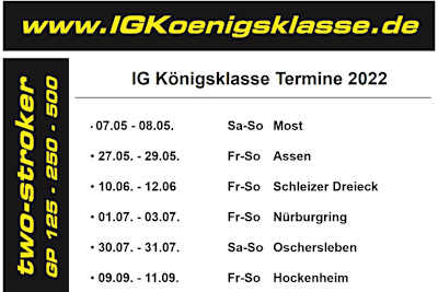 Der Kalender der IG Königsklasse