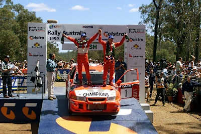 Risto Mannisenmäki (li) und Tommi Mäkinen 1999 in Australien