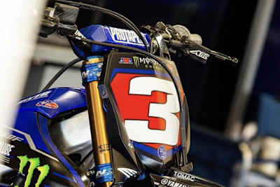 Die Yamaha von Eli Tomac mit dem Redplate des Tabellenführers