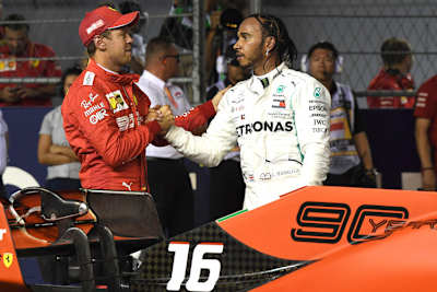 Sebastian Vettel und Lewis Hamilton in Singapur 2019