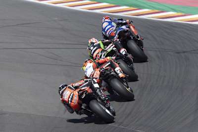 Die Spitze im zweiten Hauptrennen in San Juan: Razgatlioglu vor Rea, Bassani und Redding