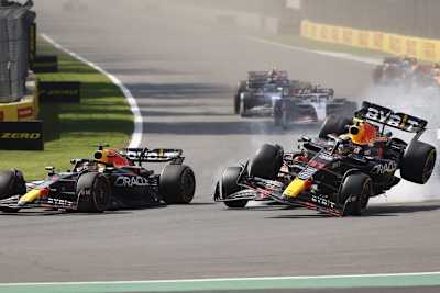 Mexiko 2023: Links Verstappen, rechts Pérez in Nöten