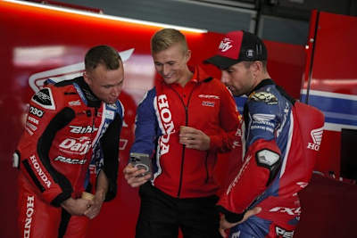 Das Honda-Trio beim Jerez-Test: Techer, Vickers, Perolari