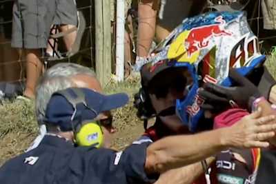 Simon Längenfelder nach seinem Crash in Crawfordsville