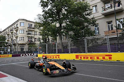 Da fuhr er noch: Oscar Piastri in Baku