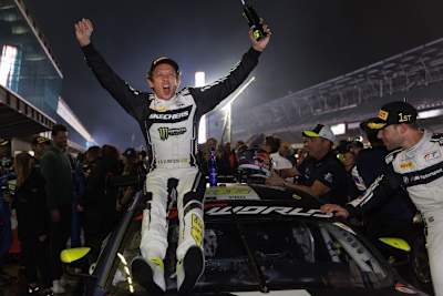 Große Freude über den Sieg bei Valentino Rossi