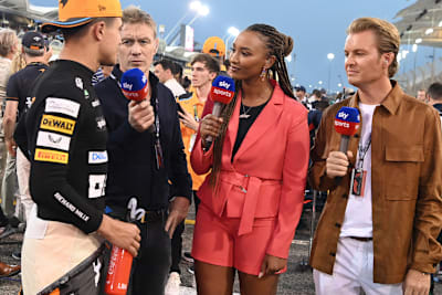 Nico Rosberg (rechts) beim Interview mit Lando Norris (links)