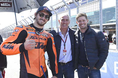 Acht WM-Titel in einem Bild: Gardner, Mick Doolan, Casey Stoner (vlnr)