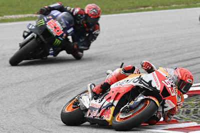 Marc Márquez hielt sich im Rennen in Sepang nur kurz vor Fabio Quartararo auf