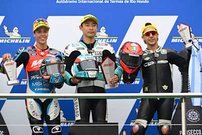 Die Top-3: Diogo Moreira, Tatsuki Suzuki und Andrea Migno