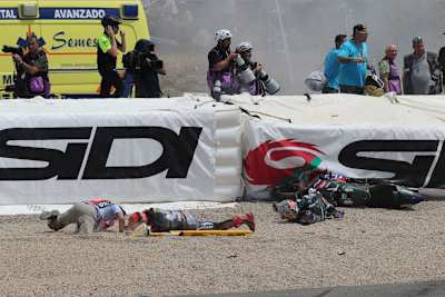 Miguel Oliveira nach dem Zusammenstoß mit Fabio Quartararo 