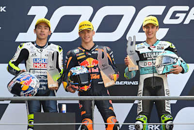 Die Top-3: Ayumu Sasaki, Sieger Holgado und Jaume Masia