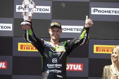 Platz 3 im zweiten Rennen nahm Jonathan Rea gerne an