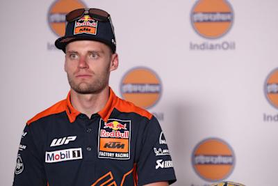 Brad Binder am Donnerstag in der Pressekonferenz vor der MotoGP-Premiere in Indien