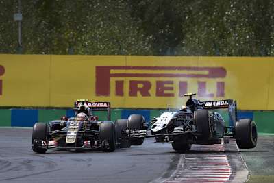 Pastor Maldonado ist in Ungarn 2015 mit Sergio Pérez kollidiert