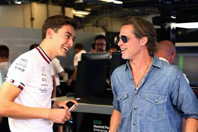 George Russell mit Brad Pitt