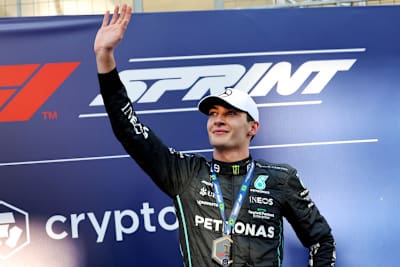 George Russell nach seinem Sprint-Sieg in Interlagos