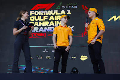 Oscar Piastri (Mitte) und Lando Norris