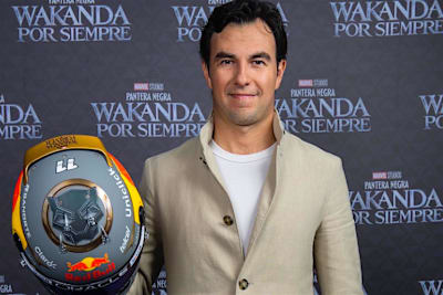 Sergio Pérez mit seinem besonderen Helm