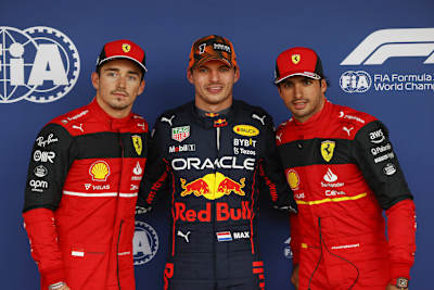Charles Leclerc, Max Verstappen und Carlos Sainz