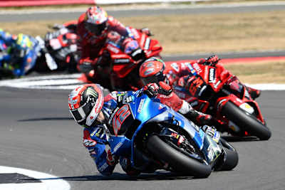 Alex Rins führte hier noch vor Bagnaia und Miller
