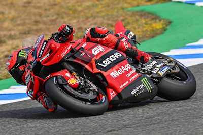 Pecco Bagnaia hatte am Freitag in Jerez Mühe