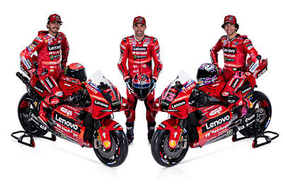 Pecco Bagnaia, Testfahrer Michele Pirro und Enea Bastianini 