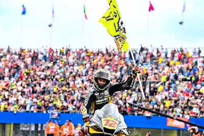 Marco Bezzecchi bejubelt sein erstes MotoGP-Podest