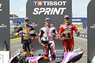 Le-Mans-Sprint: Sieger Martin mit Binder (li.) und Bagnaia