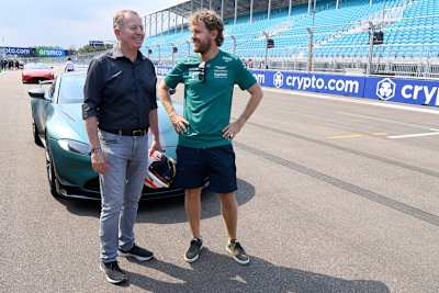 Martin Brundle und Sebastian Vettel in Miami