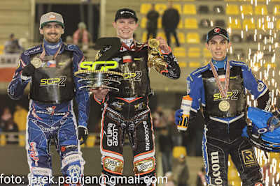 Die Top-3 der Weltmeisterschaft: Jan Kvech, Mateusz Cierniak und Jakub Miskowiak (v.l.)