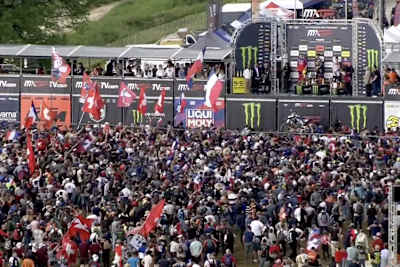 Das MXGP-Podium in Villars-sous-Écot
