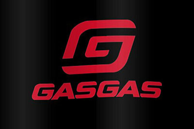 Das neue GASGAS-Logo mit roter Schrift auf schwarzem Untergrund
