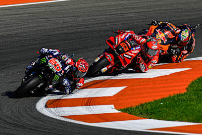 Fabio Quartararo, Weltmeister Pecco Bagnaia und Brad Binder