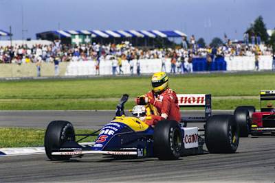 Nigel Mansell und Ayrton Senna in Silverstone