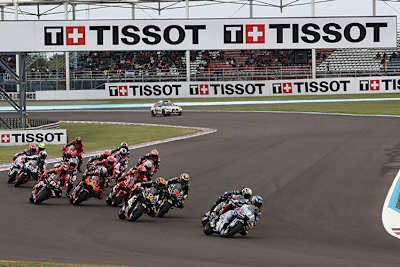 Kein alltägliches Bild: Alex Márquez (73) führt vor Morbidelli, Marini, Bezzecchi und Binder