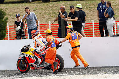 Marc Márquez: In der Kurve 10 beschädigte er die Honda heute zweimal