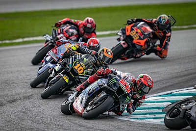 Im Rennen: Quartararo (20) vor Marini (10), Di Giannantonio, Viñales und Binder (33)