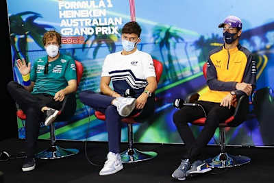 Sebastian Vettel, Pierre Gasly und Daniel Ricciardo
