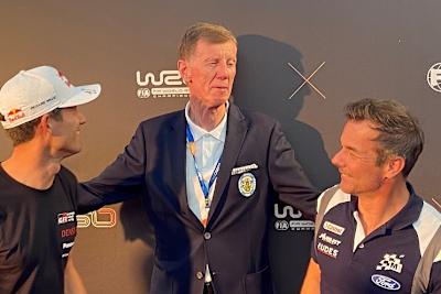 Walter Röhrl zwischen Sébastien Ogier und Sébastien Loeb