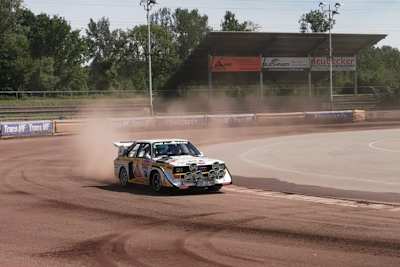 Walter Röhrl auf der Speedwaybahn