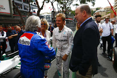 Keke, Sina und Nico Rosberg mit Fürst Albert