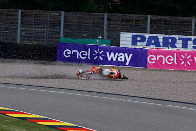 Allein auf dem Sachsenring stürzte Marc Márquez fünf Mal