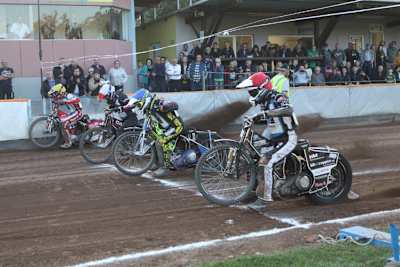 Start zum Finale (v.l.): Skorja, Gappmaier, Lobozinski und Nielsen