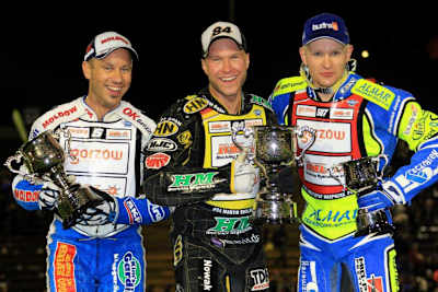 Die Top-3 von Auckland (v.l.): Nicki Pedersen, Martin Smolinski und Krzysztof Kasprzak
