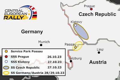 Strecke der Zentral Europa Rallye