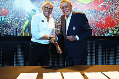 Formel-1-Chef Stefano Domenicali und Michel Boeri vom ACM (Automobilklub von Monaco)